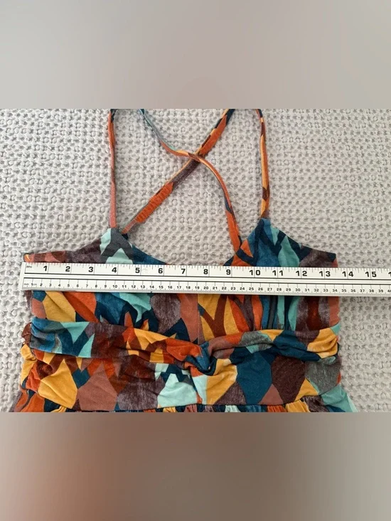 Anthropologie Maeve Boho Multi-Color Geometric Maxi Dress women’s Sz small - Picture 4 of 7